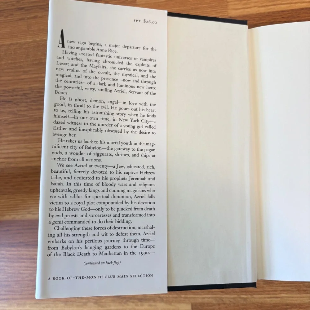 Anne Rice Servant of the Bones First Edition Hardcover Book‎ & Dustjacket 1996
